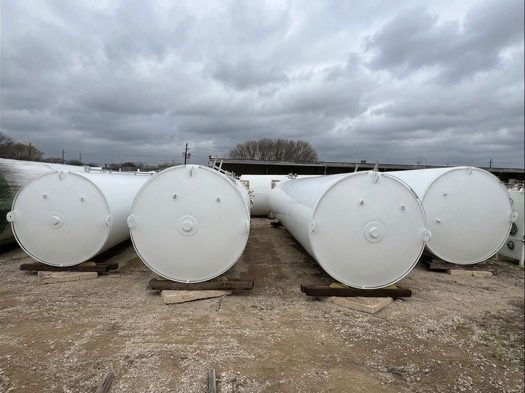LNG tanks staged at the refurbishment yard